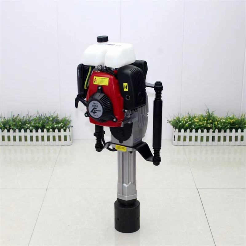 河道抗洪抢险打桩机便携式植桩机农场护栏加固工程钢管打桩栽桩机