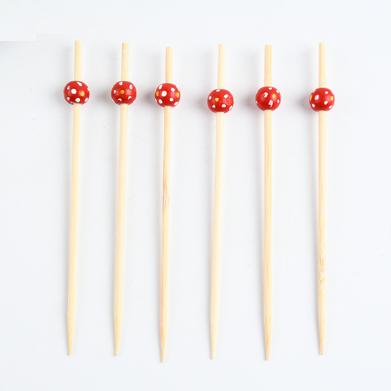 Spot mayorista ondulación roja marca de fruta marca de bambú desechable restaurante supermercado prueba marca de bambú creativa