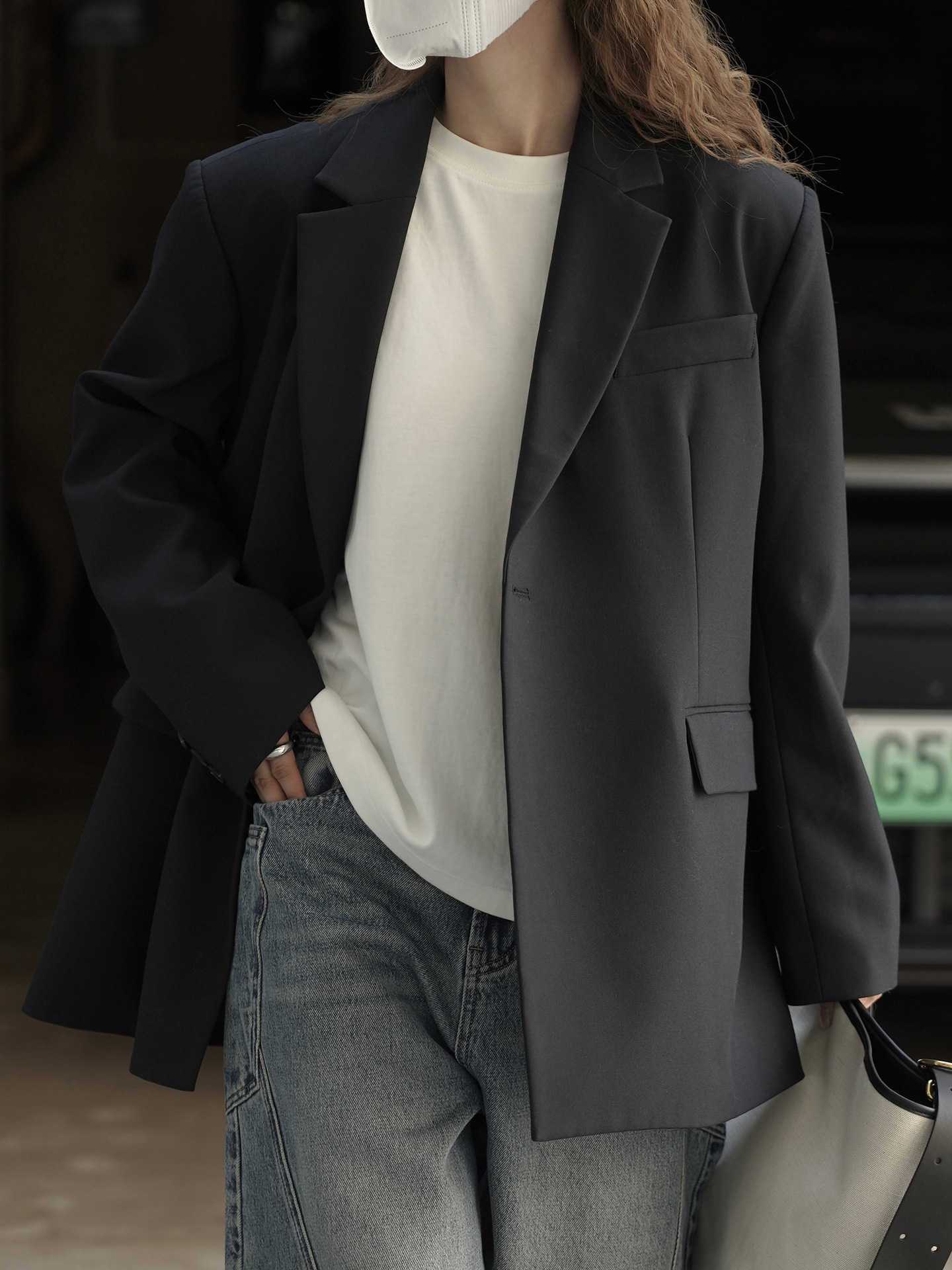 Xuman's New Winter Korean-style Fashionable Design Jacket With Diagonal Placket Back Slit, Loose Fit, Elegant And_ecoleips.com
