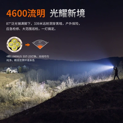 UV fənərlər Long-Range Flashlight Search Rechargeable