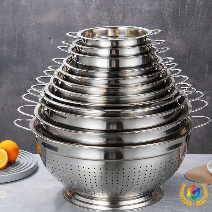 ✅不锈钢水果蓝厨房家用洗菜蓝子沥水蓝果盆大容量盆多功能水果盆