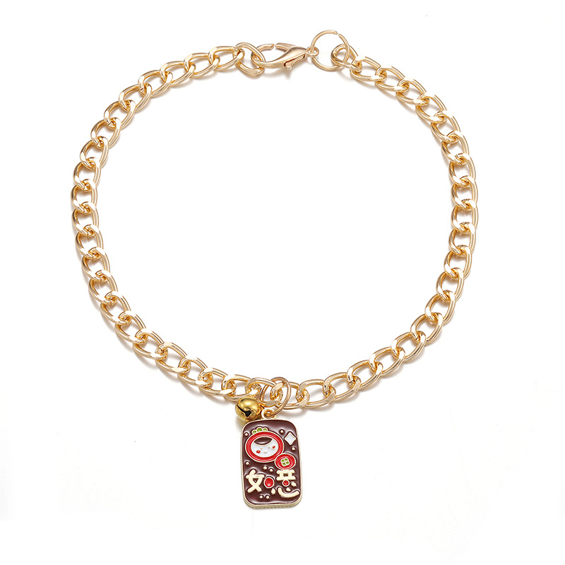 Collar de gato decorativo de dibujos animados lindo Geely colgante de texto de aleación de la Etiqueta de perro Cadena de mascotas al por mayor