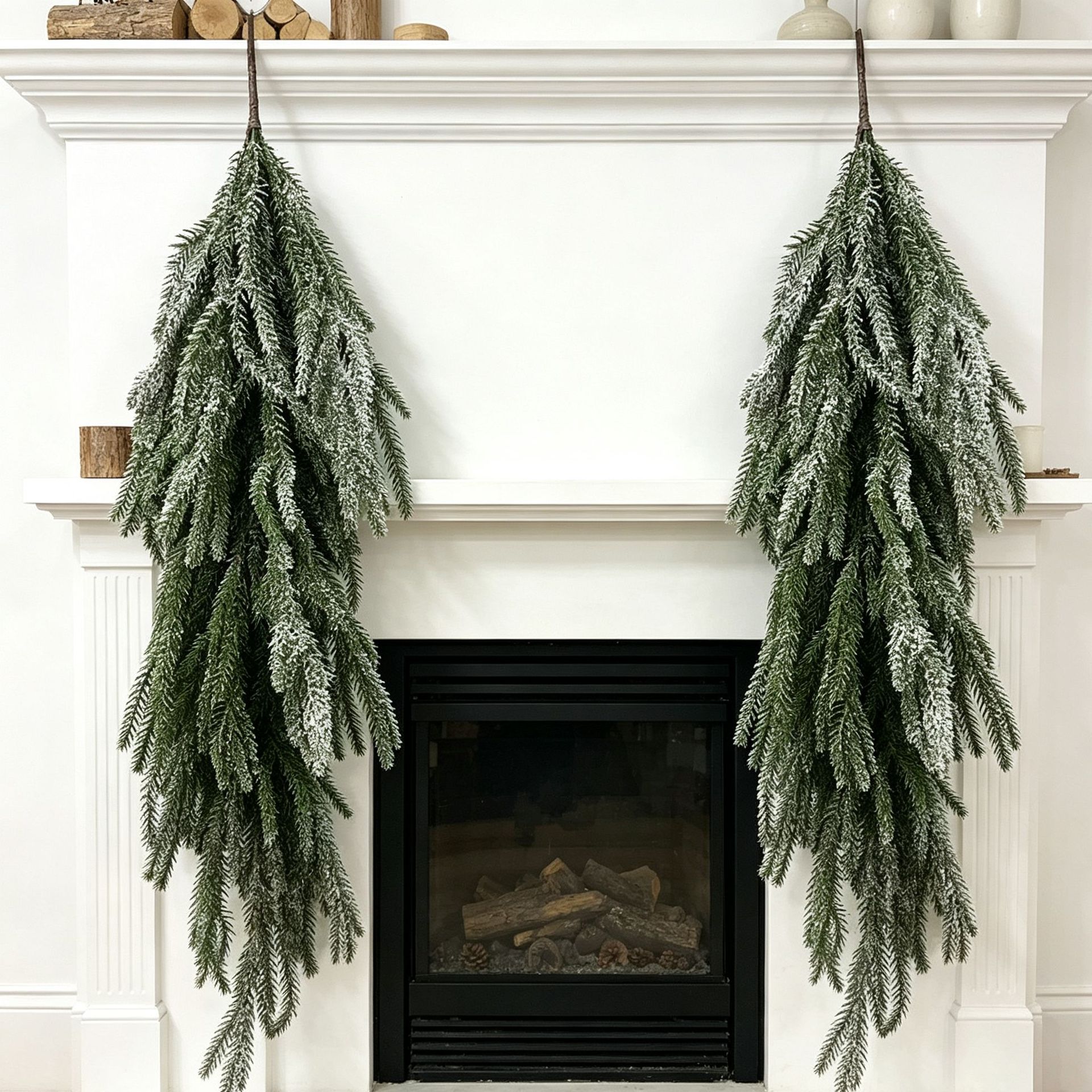Guirnalda Colgante de Pino Norfolk Artificial de PE para Decoración Navideña
