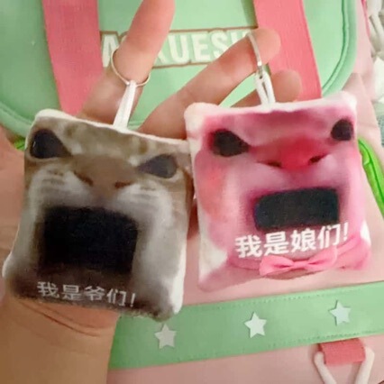 Wu Jing, I'm a tough guy, press to make sound pendant, kitten expression plush toy, voice student keychain Wu Jing, I'm a tough guy, press to make sound pendant, kitten expression plush toy, voice student keychain