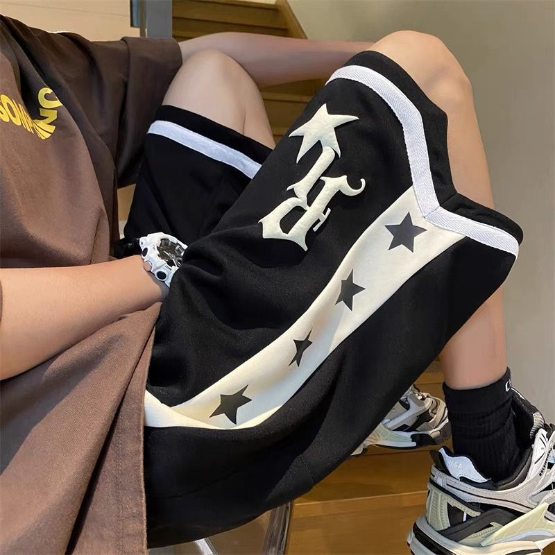 美式篮球裤男夏季新款宽松潮流百搭休闲裤学生外穿运动过膝五分裤