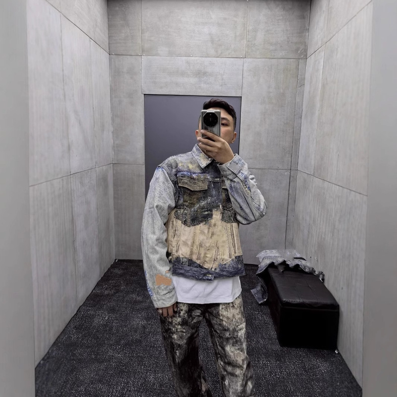 Poison Home in stock Correct Version AC Home 25 New 3D Printing Denim Jacket Jacket Loosen Version for Men and Women