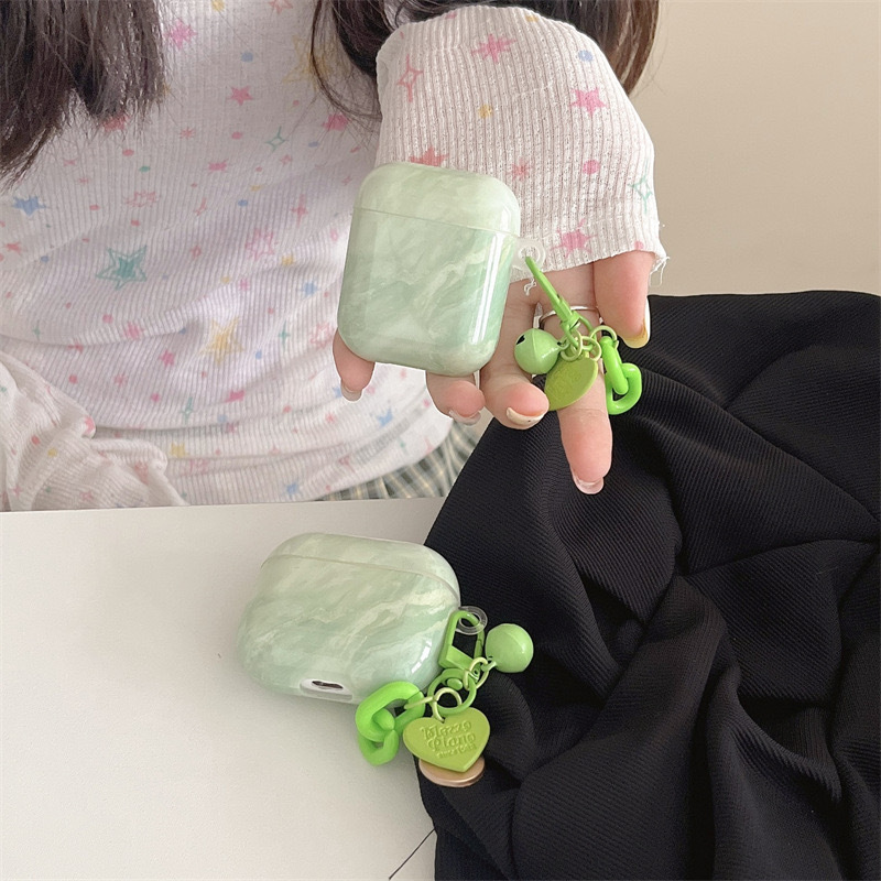 Han Feng Marble Pattern Applicable airpods 4/3 Protective Cover pro2 Wireless Bluetooth 1/2 Generation Earphone Case Pendant