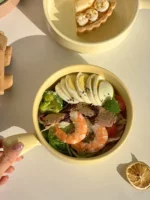 Керамическая миска для выпечки, суповая миска с ручкой, миска для лапши быстрого приготовления, миска для риса, салатница, миска для запеченного риса, кухонная посуда в стиле кремового цвета.