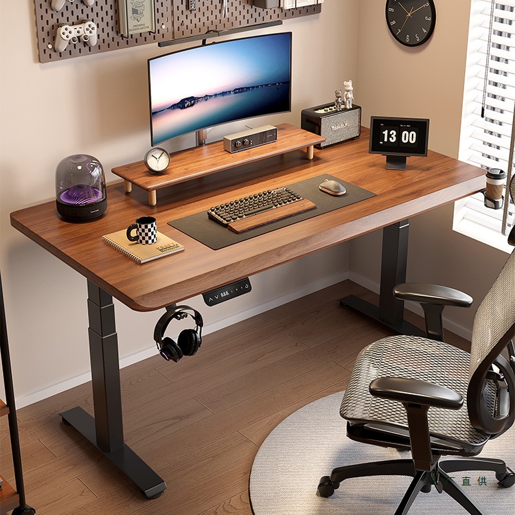 Solid Wood Electric Lift Table Computer Table E-Sports Table Home Desk Study Table Office Desk Liftable Workbench