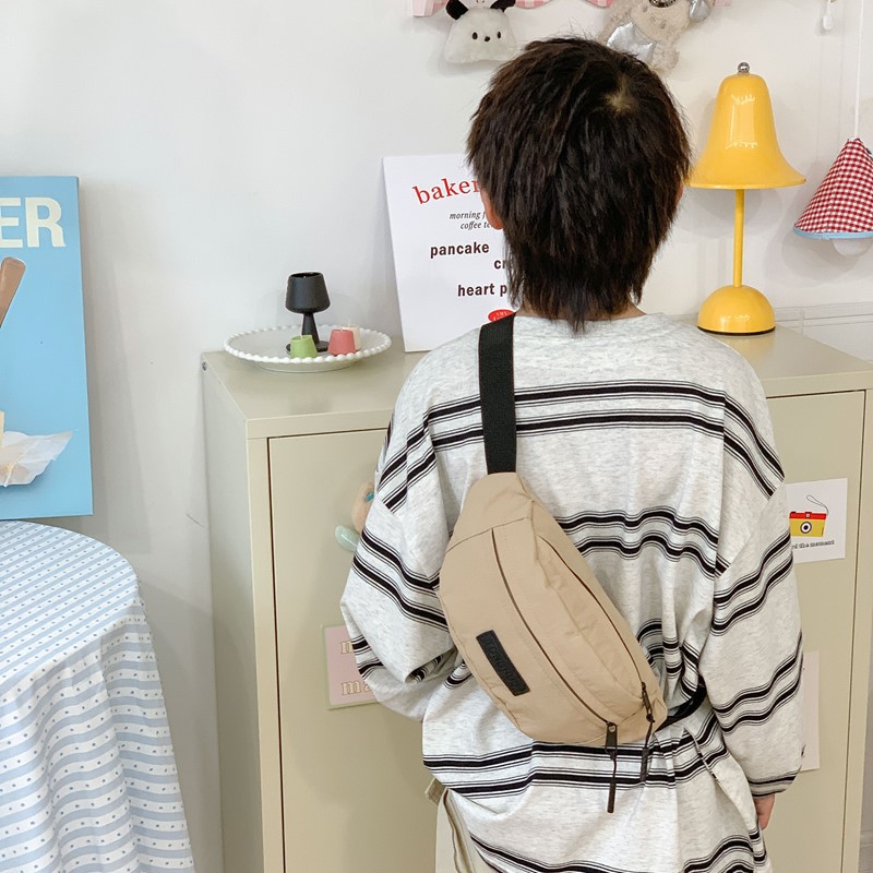 Bolsa de pecho coreana para niños y niñas, bolsas de pecho deportivas casuales, letras extranjeras, bolsas portátiles de gran capacidad para niños, bolsas de cintura de moda
