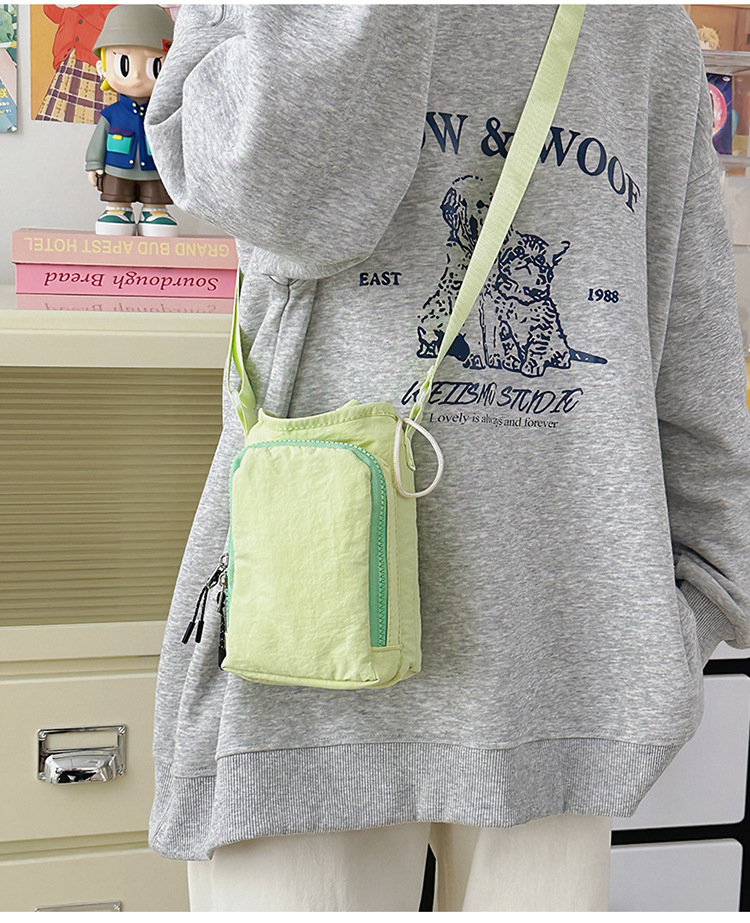 New solid-color student cycling casual women's bag, lightweight outdoor mobile phone bag and accessory bag undefined