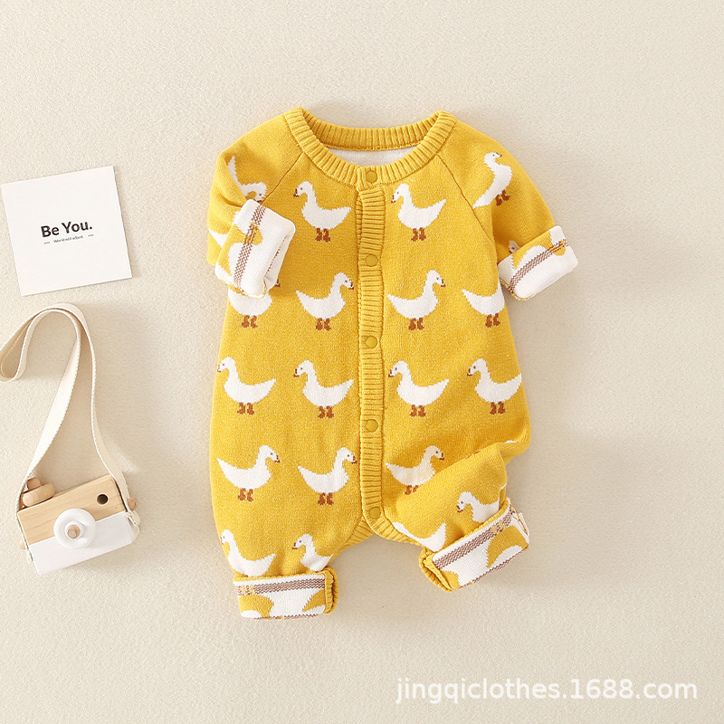Baby clothes autumn jumpsuit baby girl knitted spring and autumn sweater coat newborn suit romper sheath