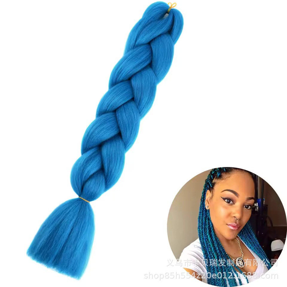 Xuchang pelucas al por mayor seda de alta temperatura teñido africano gran trenza jumbobraid fibra química colorida trenza sucia venta caliente