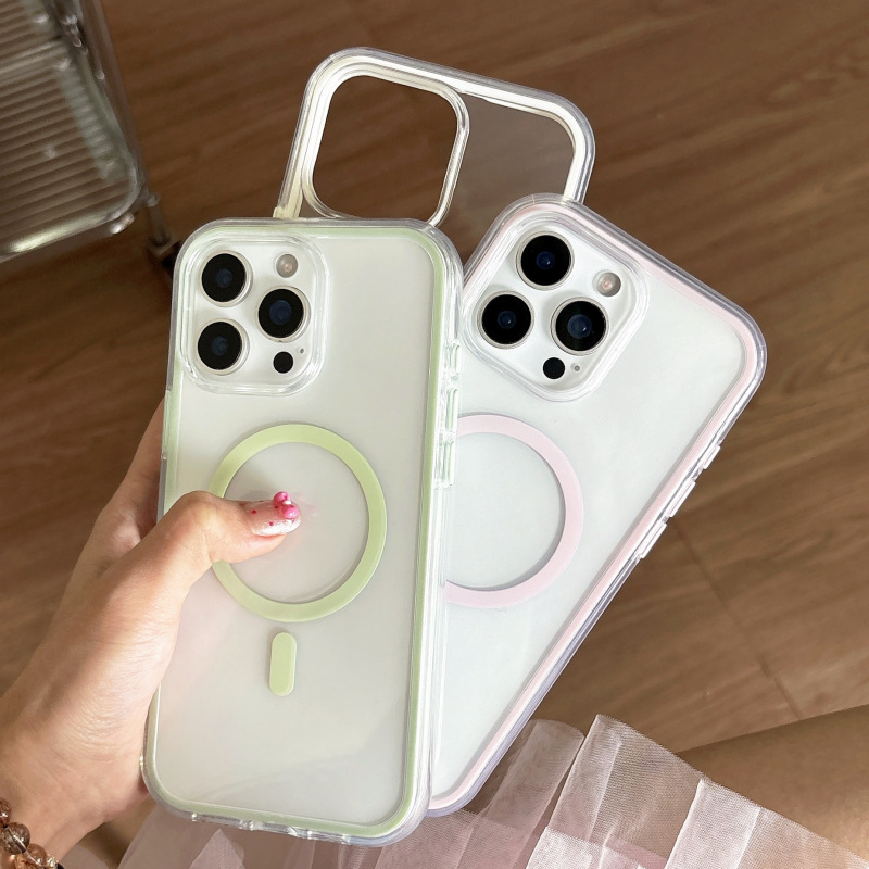 高透明度ツーインワン磁気 Apple 16 携帯電話ケースミニマリスト 14promax15iPhone13 透明男性と女性の新しいスタイル|undefined