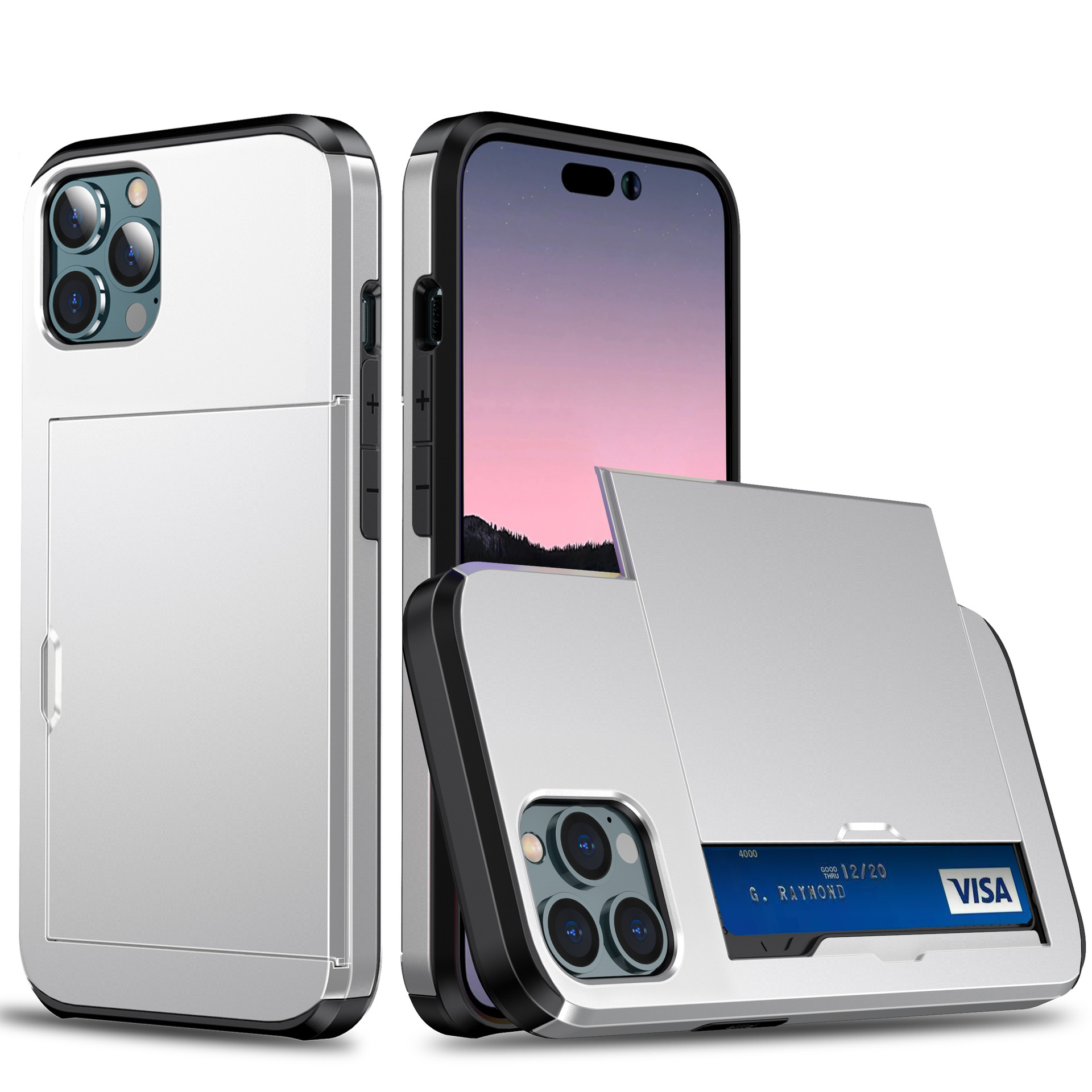 Aplicable a la funda de teléfono iPhone14pro Max, funda protectora anticaídas deslizante con tarjeta SGP para Apple 14