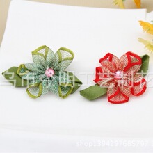 DIY 手工花 韩版发夹发饰服饰配件  硬纱五瓣花 厂家直销