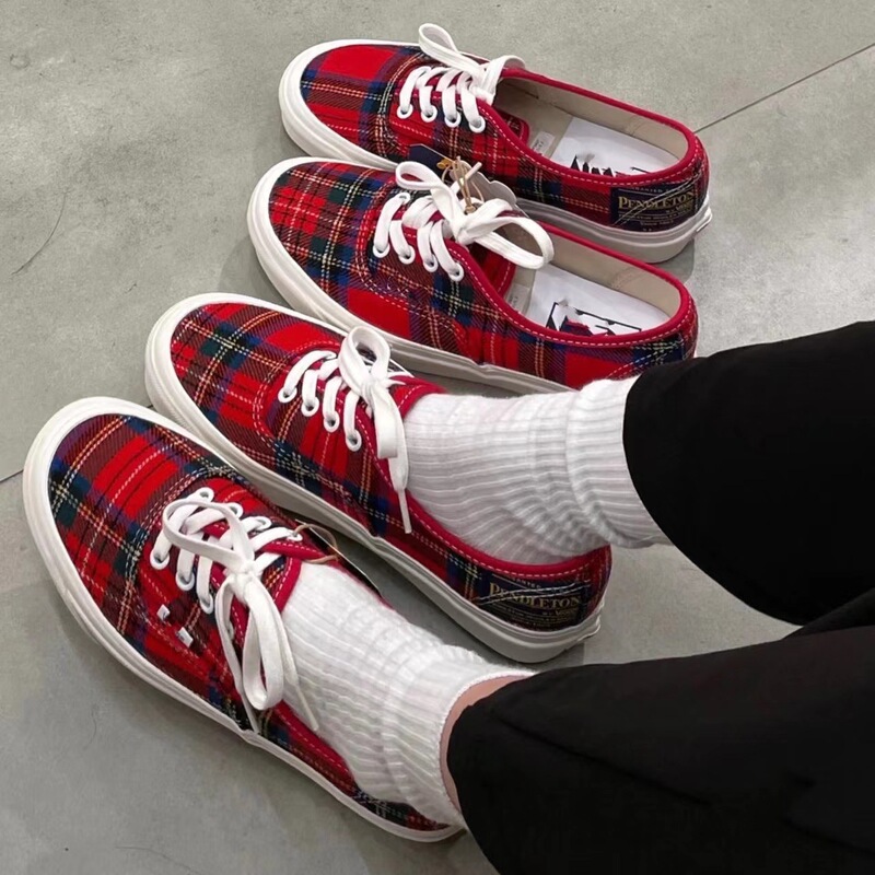 Putian Version Vance Board Shoes Red Checkered Checkerboard Summer Men and Women Same Style Couple Slip-on New Canvas Shoes