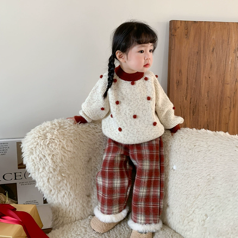 Children's knitted body-friendly demi-season sweater for princess, western style, Korean style