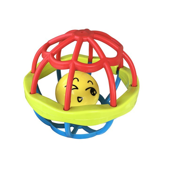 Bola de agarre de mano de bebé, campana de ejercicio, goma suave, campana de mano, brochetas de pescado, mordedor, juguetes educativos para bebés de 0 a 1 años, venta directa