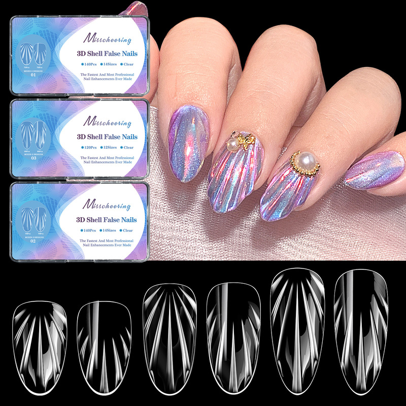 3D Rhombus Shell Nails Almond Nails Press-On Nails Long Shaping Nail Tips Wholesale Cross-Border Hot Products 3D Rhombus Shell Nails Almond Nails Press-On Nails Long Shaping Nail Tips Wholesale Cross-Border Hot Products