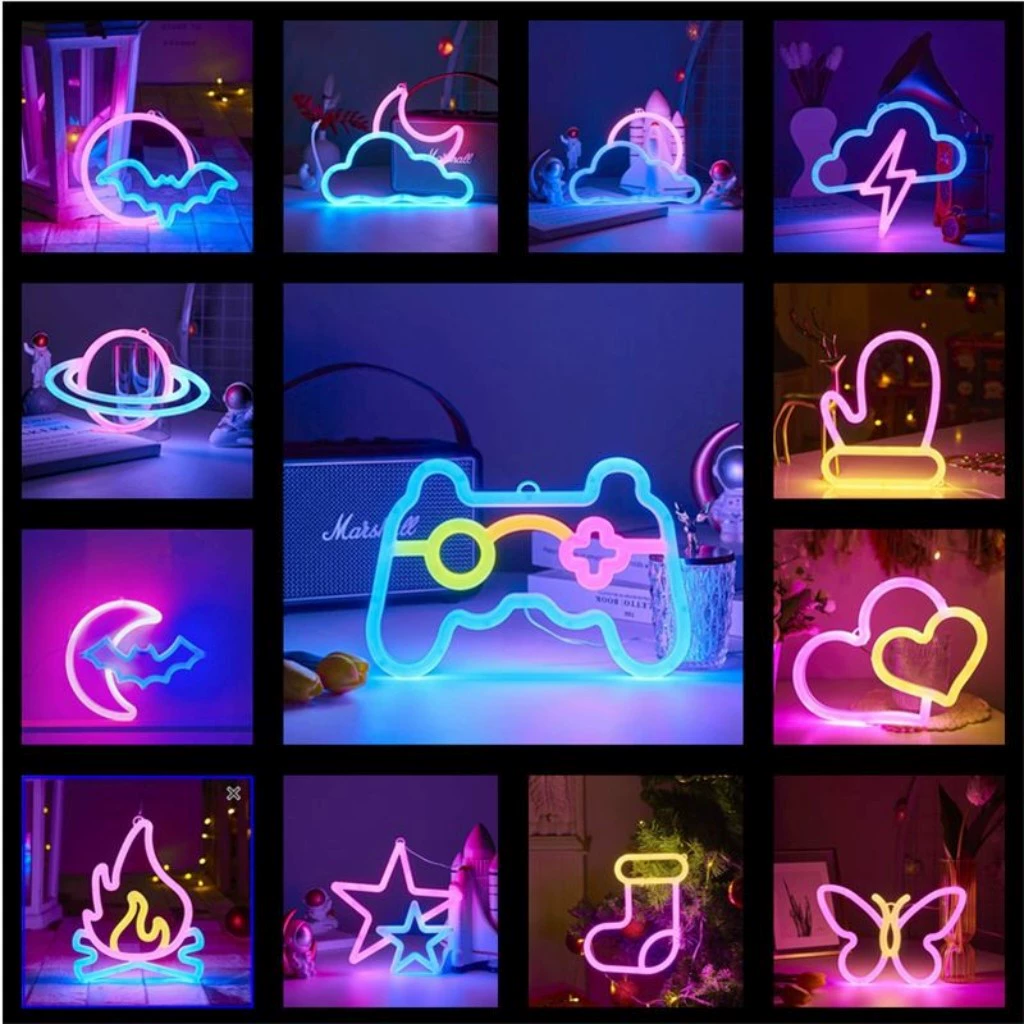 LED двухсторонняя креативная ночная лампа, двойное питание USB+батарея, необычные формы (5V)