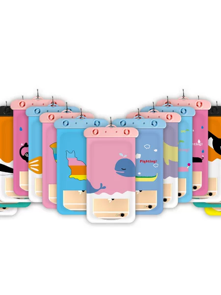 Thickened Cartoon Mobile Phone Waterproof Bag with Cute Pattern Waterproof Mobile Phone Case Wholesale Large Transparent Touch Screen Mobile Phone Bag