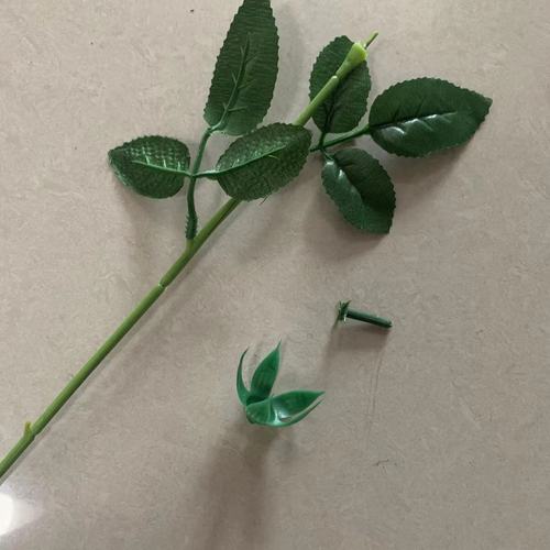 Factory direct sales simulated rose stem single leaf soap flower paper vine flower ribbon rose wool flower branch