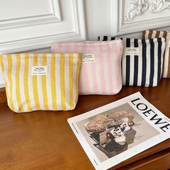 39211清新ストライプ化粧バッグ女性洗面バッグ収納バッグ大容量携帯シンプル手持ち化粧バッグ