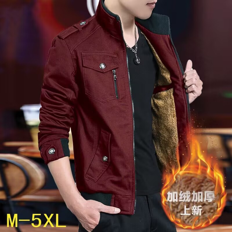 Nueva chaqueta de los Hombres estilo coreano casual todo partido moda de mediana edad collar de pie primavera y otoño chaqueta de los hombres top