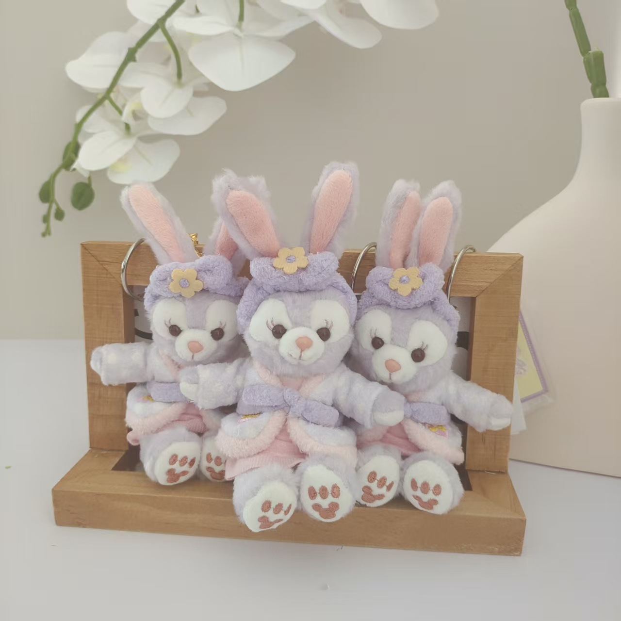 现货新款上海迪士尼国内浴袍星黛露卡通毛绒公仔钥匙扣包包挂件