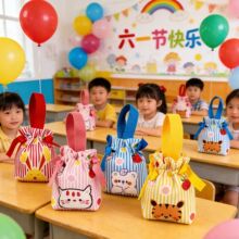 六一伴手礼袋生日喜糖袋满月百日宴周岁伴手礼包装幼儿园礼品布袋