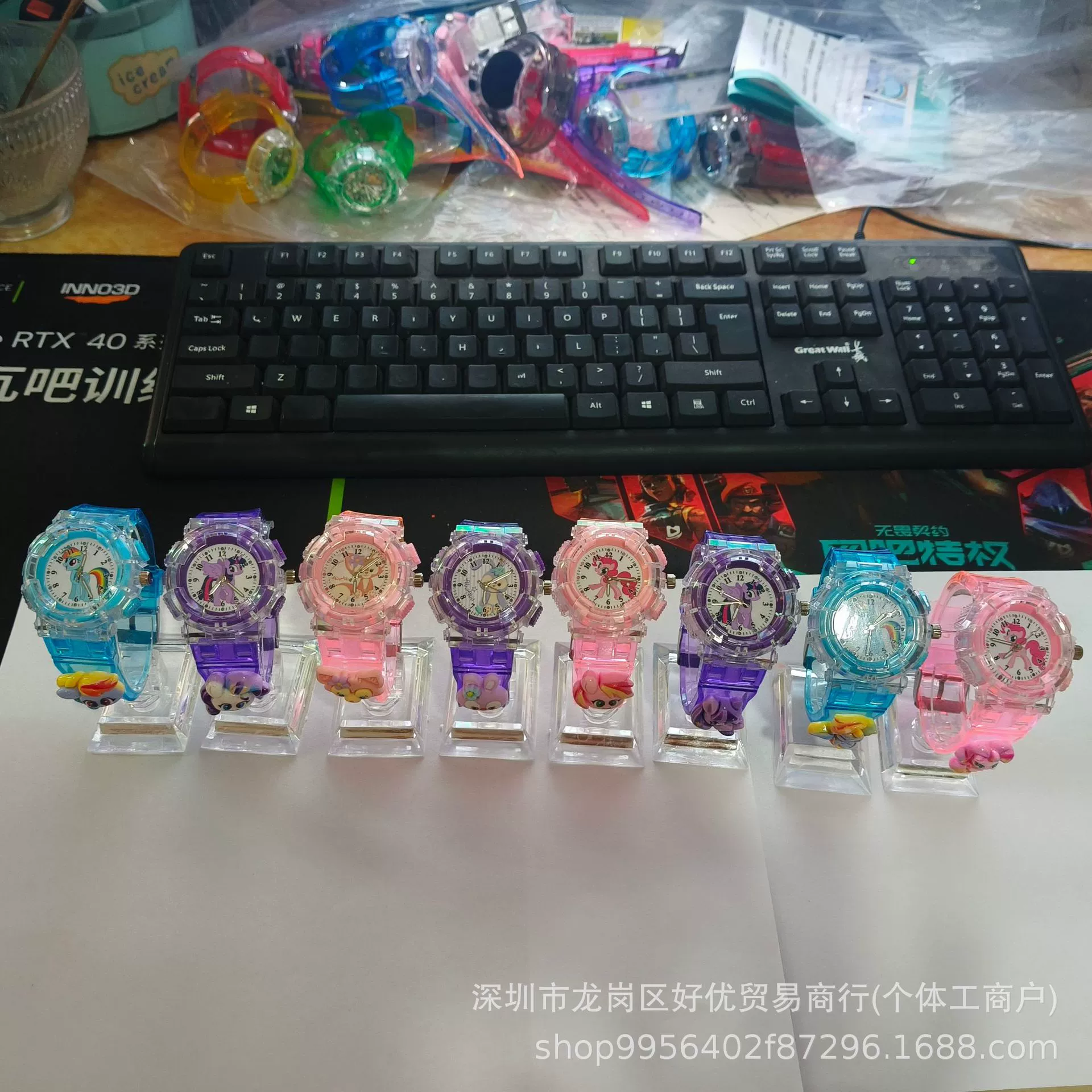 2025 новые светящиеся детские часы мультфильм пони Poly указатель кварцевые часы студенты милые игрушки электронные часы