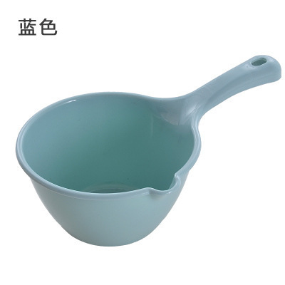 Cuchara de cocina casera no se rompe, cuchara de plástico de mango largo, cuchara de lavado de cabello transparente creativa grande