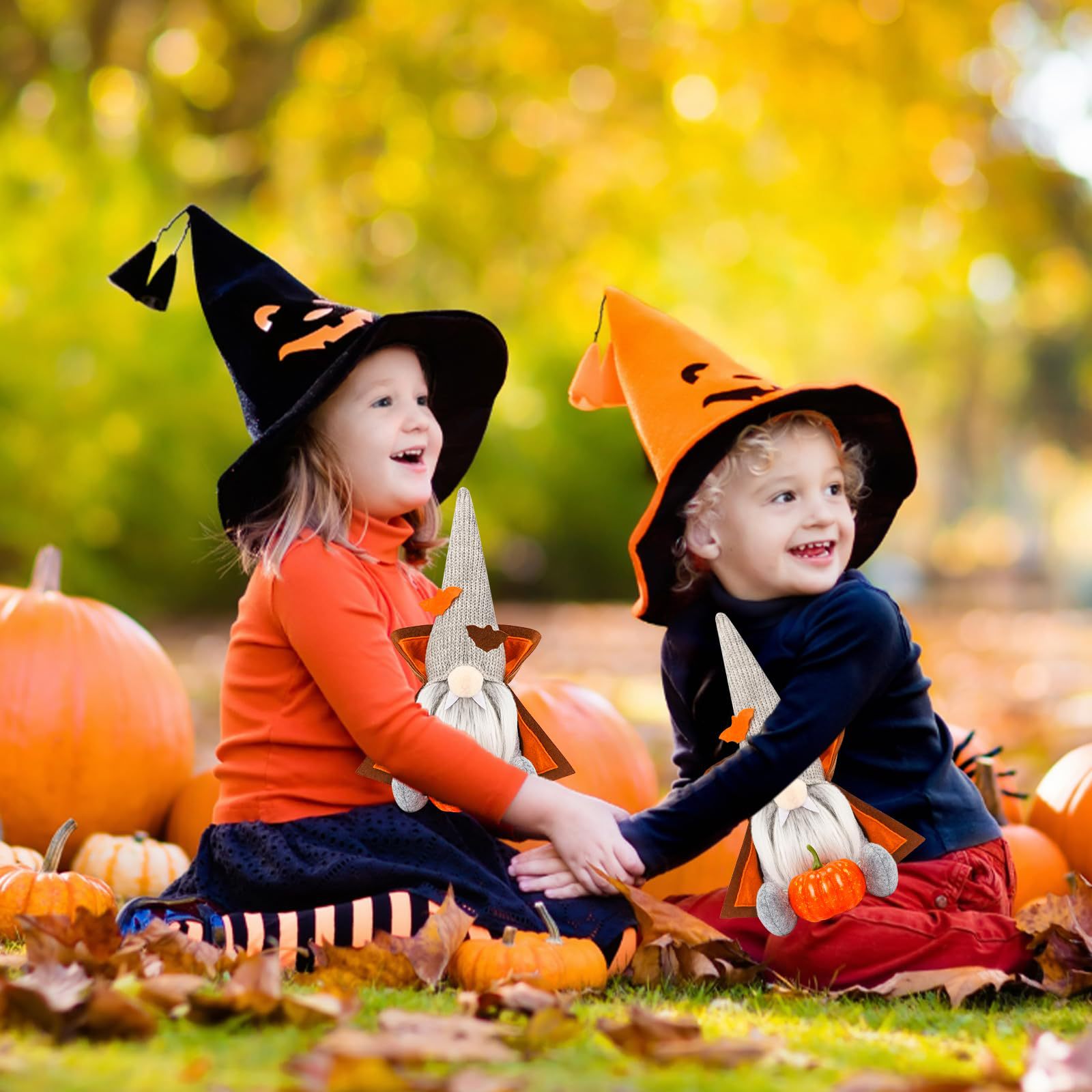 Nuevo Halloween transfronterizo sin cara anciano enano abrazando muñeca calabaza atmósfera festiva decoración muñeca accesorios