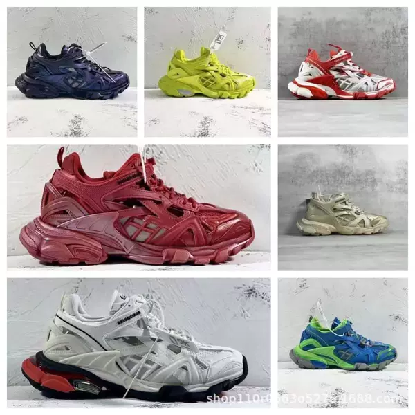 Putian High-End Version Paris Fourth Generation Track4.0 Men's and Women's Dad Shoes with Hollow Design, Breathable, Trendy Casual Sports Shoes