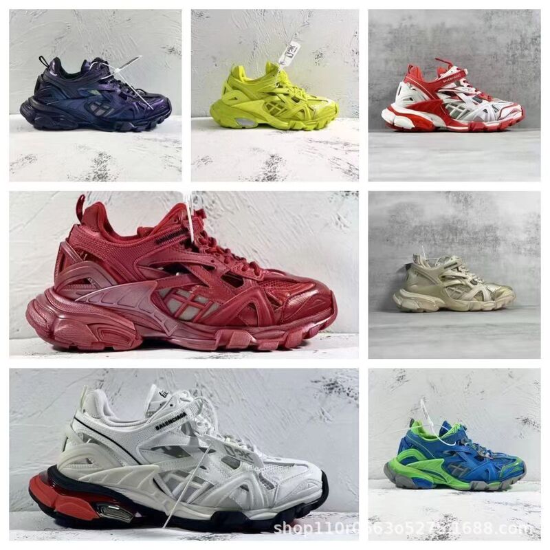 Putian High-End Version Paris Fourth Generation Track4.0 Men's and Women's Dad Shoes with Hollow Design, Breathable, Trendy Casual Sports Shoes