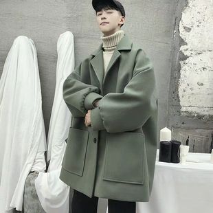 ins Windbreaker Men's Mid-length Men's Coat Autumn and Winter Students Korean Loose Fashionable Handsome Autumn Clothes for Men