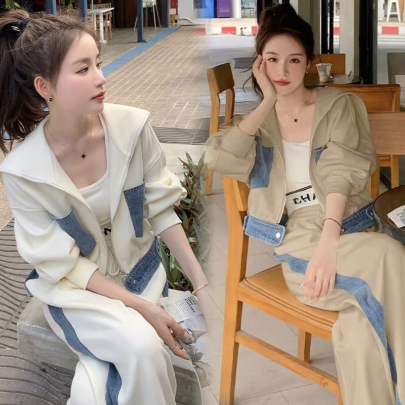 秋冬季网红运动休闲套装女时尚减龄洋气炸街爆款卫衣阔腿裤两件套|undefined