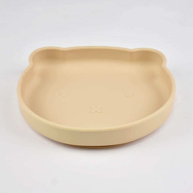 儿童餐具宝宝餐盘食品级硅胶婴儿辅食碗耐高温小熊碗吸盘喂养餐具|undefined
