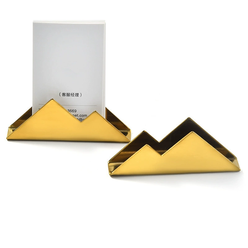 Держатель для визитных карточек из нержавеющей стали Креативный Настольный держатель для визитных карточек Треугольный чехол для визитных карточек Металлический скандинавский вертикальный держатель для визитных карточек