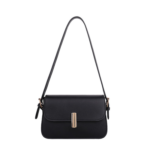 New autumn and winter retro saddle bag women's bag  new trendy fashion single shoulder armpit bag solid color simple bag for women