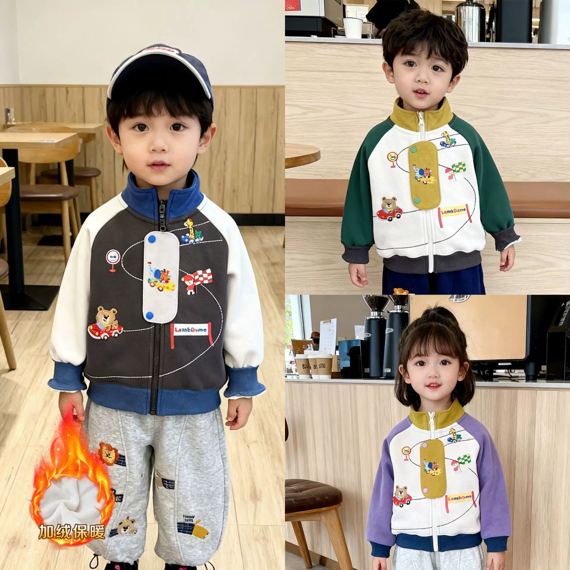 儿童外套2025秋款男童女童加绒外套男童加绒加厚上衣女童外套批发