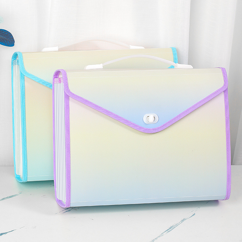 Amazon popular organ bag 26 grid large capacity portable organ bag test paper storage bag gradient color folder