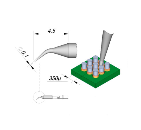 西班牙 JBC C115124 弯形烙铁头Ø0,1 S1 C115-124