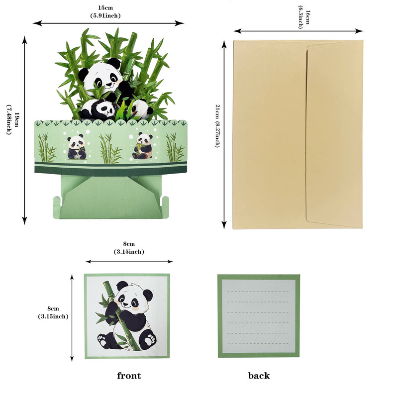 新品可爱国宝熊猫3D立体贺卡摆件儿童节生日祝福通用跨境批发热卖|undefined