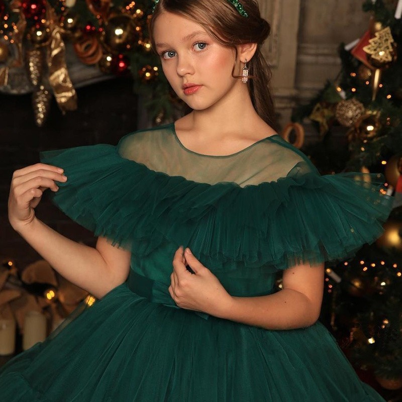 Vestito da principessa con paillettes per bambine, stile passerella, abito da sera per compleanni, costume da spettacolo in cotone e poliestere per età 0-24 mesi_voghion.com
