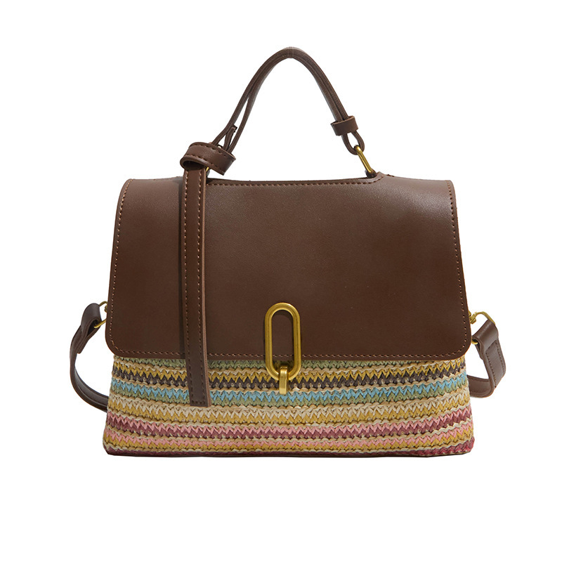 Bolso de paja de verano para mujeres 2026 nuevo estilo de moda bolso de hombro de mano sensación diaria lujoso ligero versátil mochila