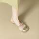 Giant Soft French Sweet Mary Jane Toe Sandals Women's Summer New Style Chanel Style Pearl Chain Flat Shoes