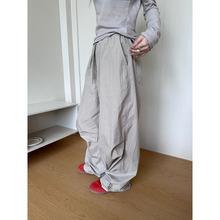 【YIYOU-亿尚】夏街头潮流休闲裤创意式垂感拖地款式抽绳休闲长裤