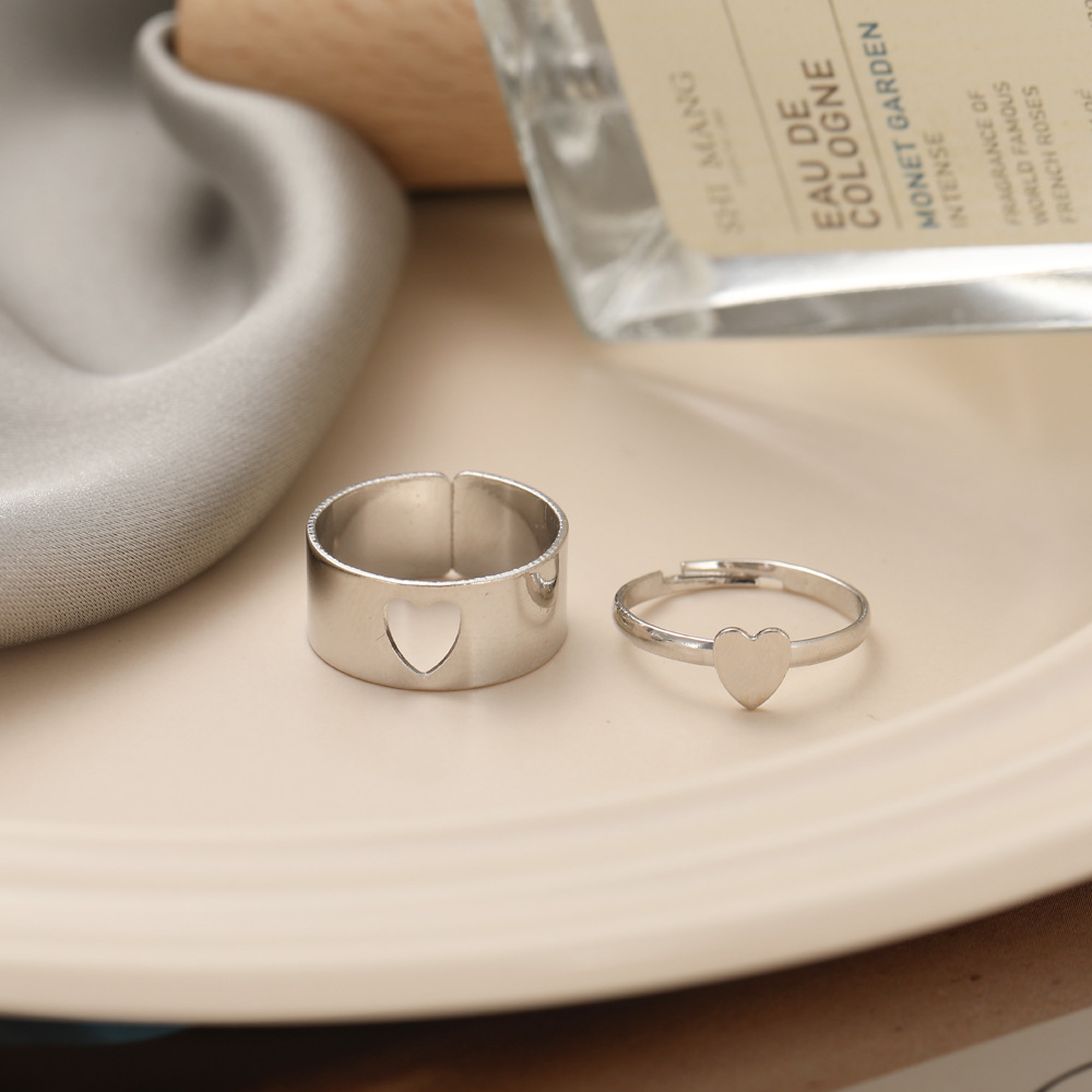 wholesale jewelry butterfly heart dolphin star ring 2-piece set Nihaojewelry